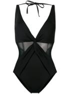 Michael Michael Kors Twist Front Swimsuit - Black