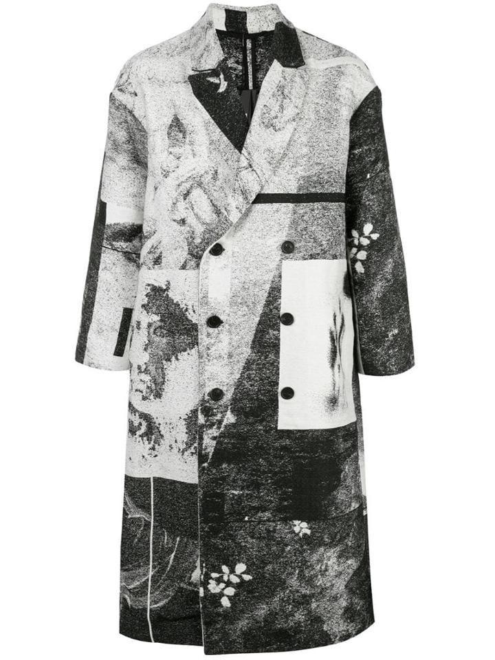 Ann Demeulemeester Double-breasted Contrast Coat - Black