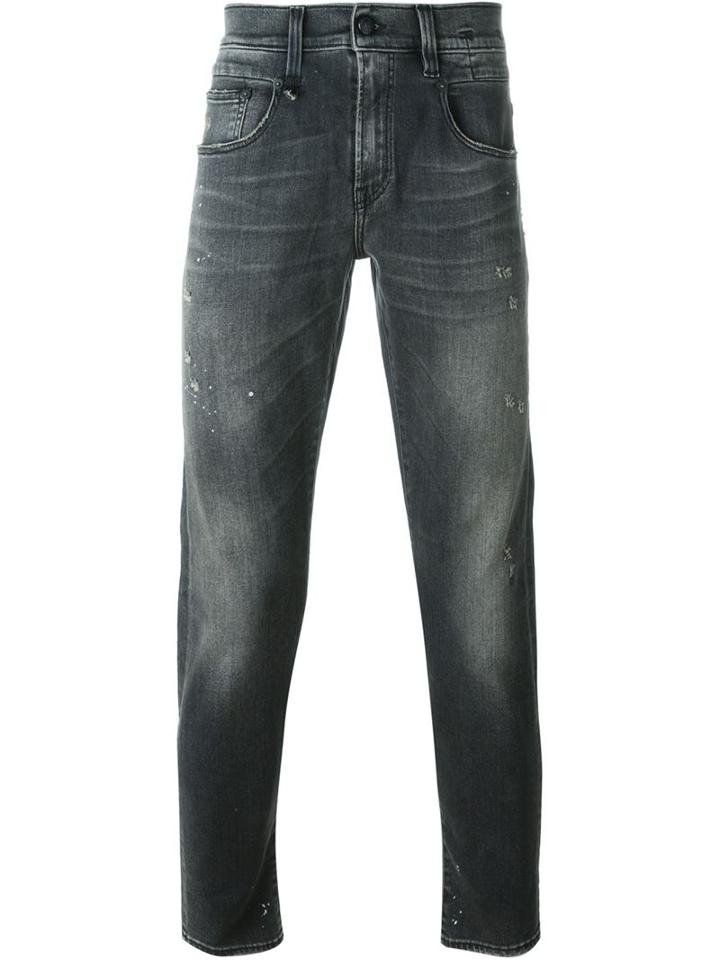 R13 Distressed Jeans, Men's, Size: 34, Black, Cotton/polyester/spandex/elastane
