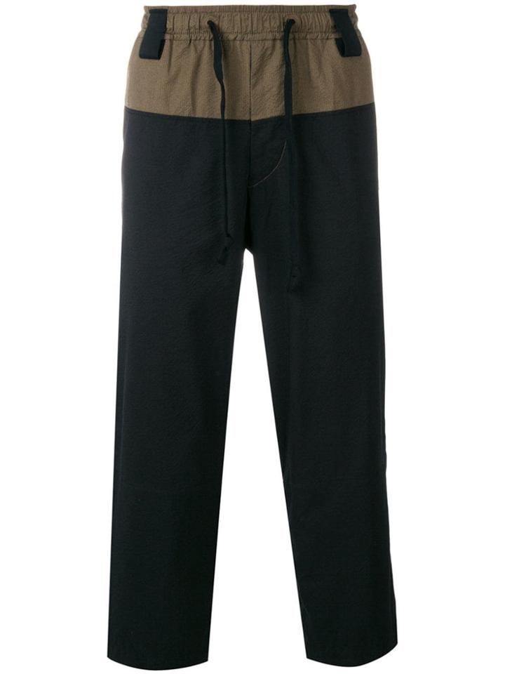 Ziggy Chen Two Tone Loose Fit Trousers - Black