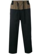 Ziggy Chen Two Tone Loose Fit Trousers - Black