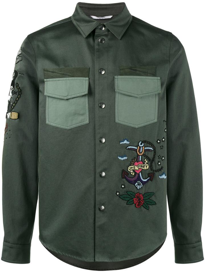 Valentino Tattoo Embroidered Jacket - Green