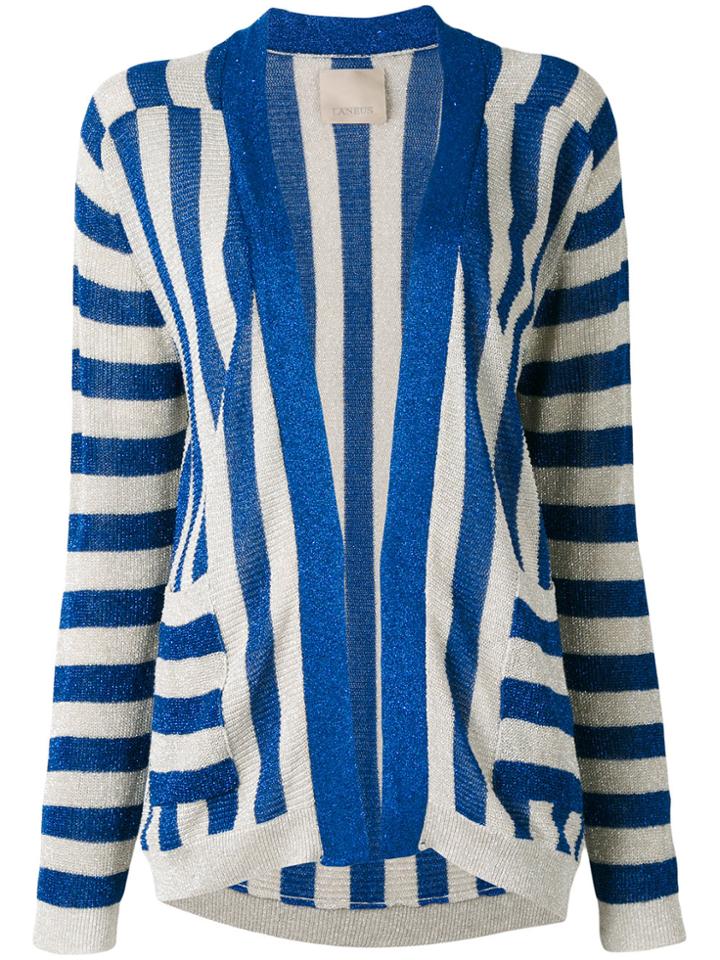 Laneus Striped Cardigan - Blue