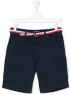 Tommy Hilfiger Junior Teen Belted Chino Shorts - Blue