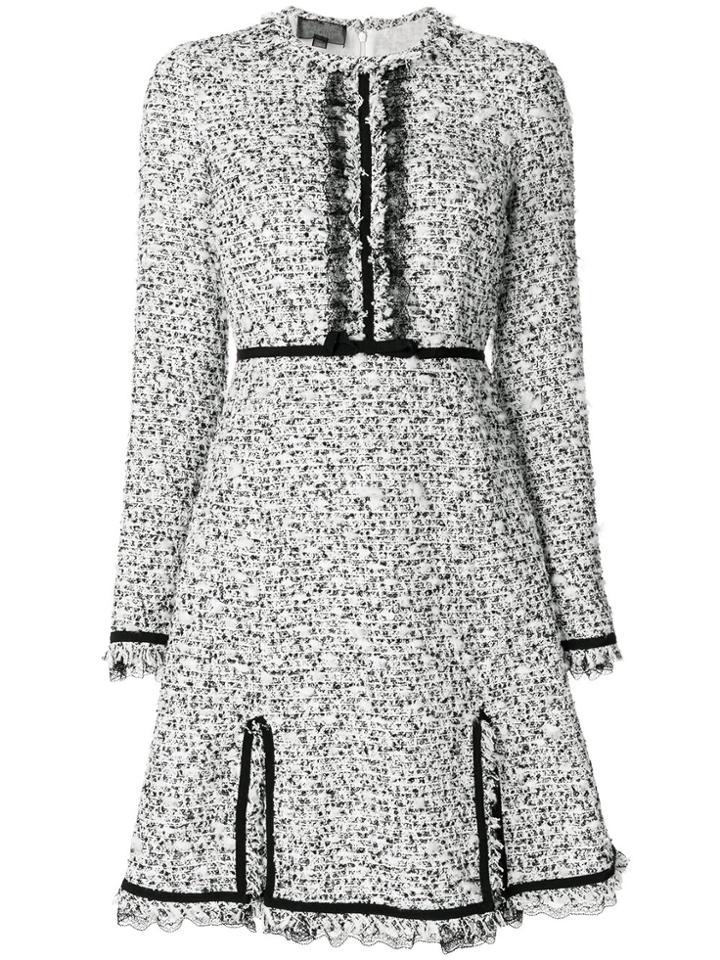 Giambattista Valli Bouclé Tweed Flared Dress - Black