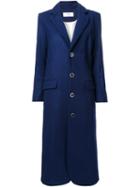 Julien David Single Breasted Coat, Women's, Size: Xs, Blue, Wool