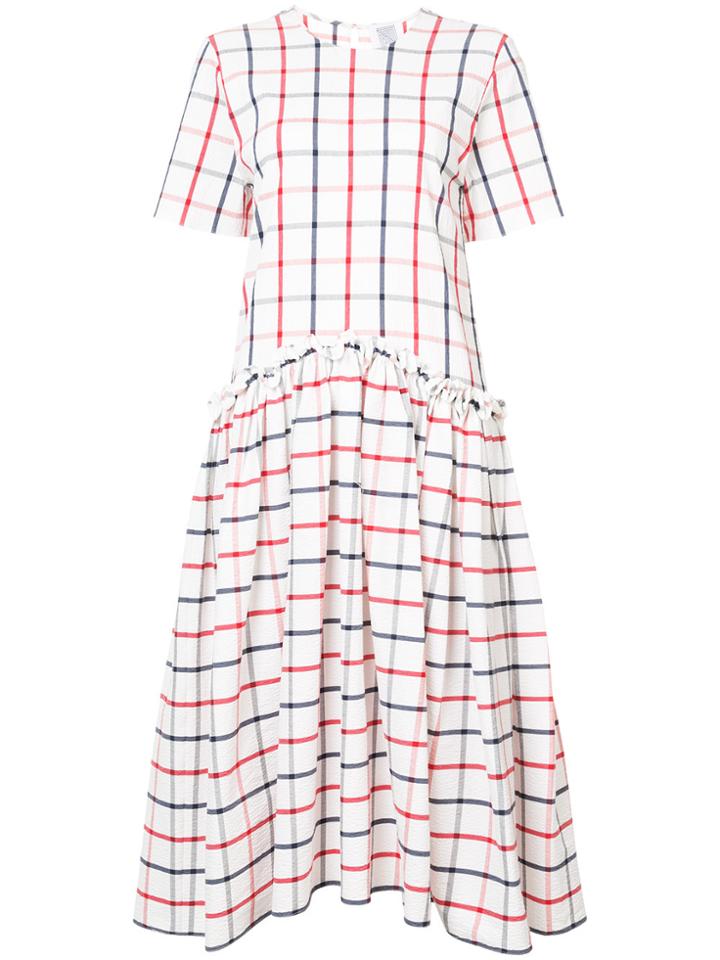 Rosie Assoulin Checked Flared Dress - White