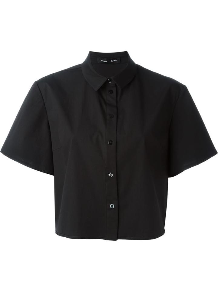 Proenza Schouler Boxy Fit Shirt, Women's, Size: 6, Black, Cotton/spandex/elastane