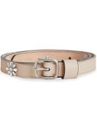 Burberry Crystal Daisy Leather Belt - Neutrals