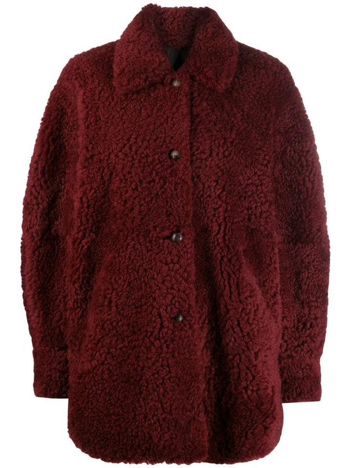 Isabel Marant Sarvey Shearling Coat - Red