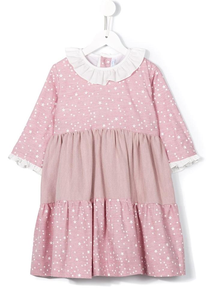 Amaia Star Print Panelled Dress, Girl's, Size: 6 Yrs, Pink/purple