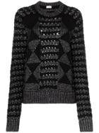 Saint Laurent Cable Knit Mohair Jumper - Black