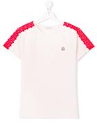 Moncler Kids Embroidered Sleeve T-shirt - Pink & Purple