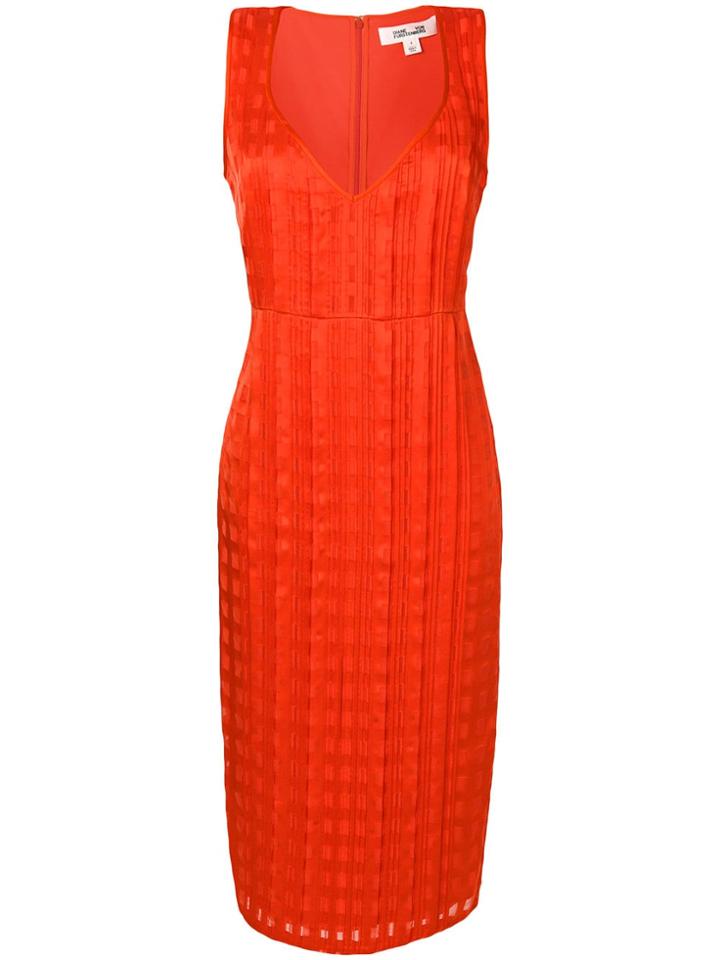 Dvf Diane Von Furstenberg Fitted Midi Dress - Yellow