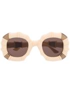 Gucci Eyewear Ivory Injection Round Sunglasses - Neutrals