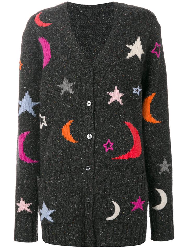 Chinti & Parker Embroidered Knitted Cardigan - Grey