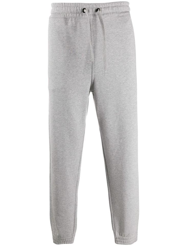 Burberry Logo Appliqué Melange Track Trousers - Grey