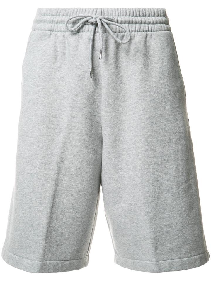 T By Alexander Wang Drawstring Track Shorts, Men's, Size: Small, Grey, Cotton/polyester