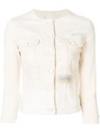 Jacob Cohen Collarless Denim Jacket - Nude & Neutrals