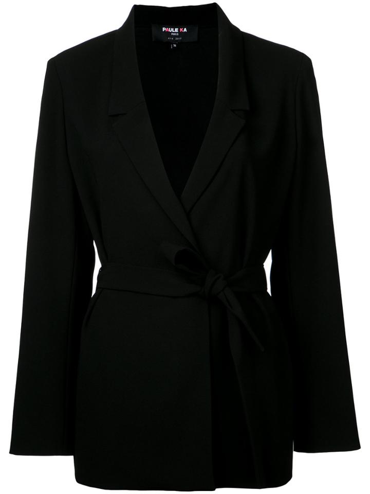 Paule Ka Woven Belted Jacket - Black