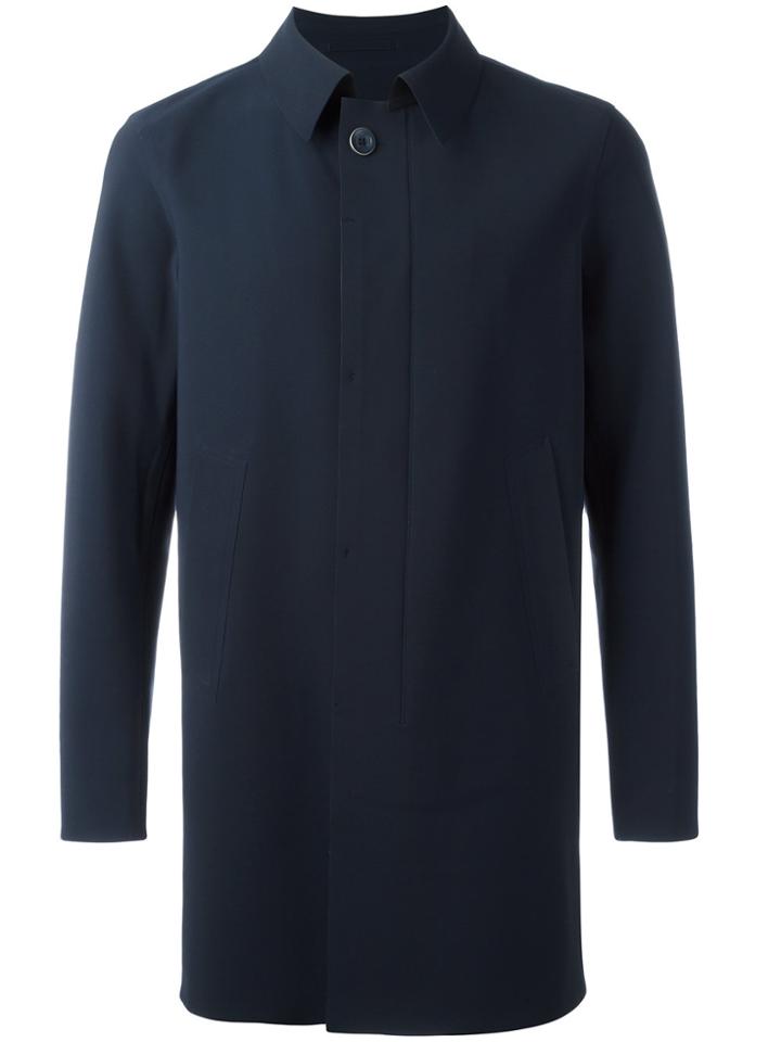 Herno Concealed Fastening Midi Coat - Blue
