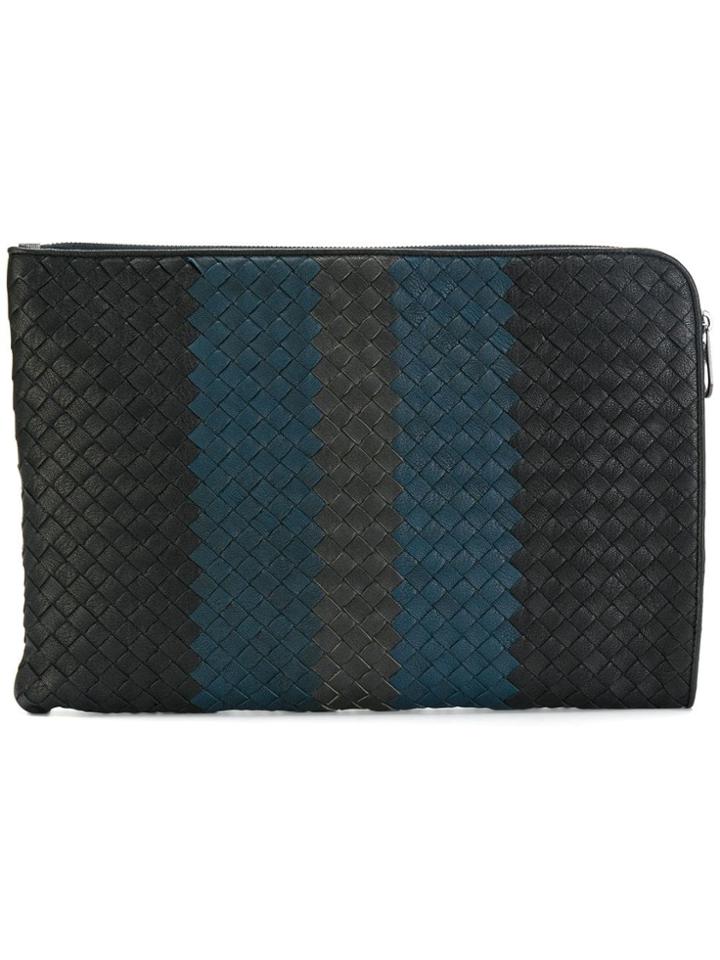 Bottega Veneta Intrecciato Club Fumé Pouch - Blue