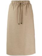 Peserico Drawstring Straight Skirt - Neutrals