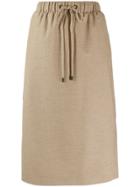 Peserico Drawstring Straight Skirt - Neutrals