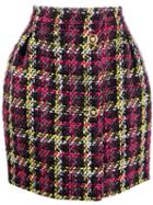 Versace Woven Checked Mini Skirt - Pink