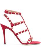 Valentino Valentino Garavani Rockstud Strappy Stiletto Heels - Red
