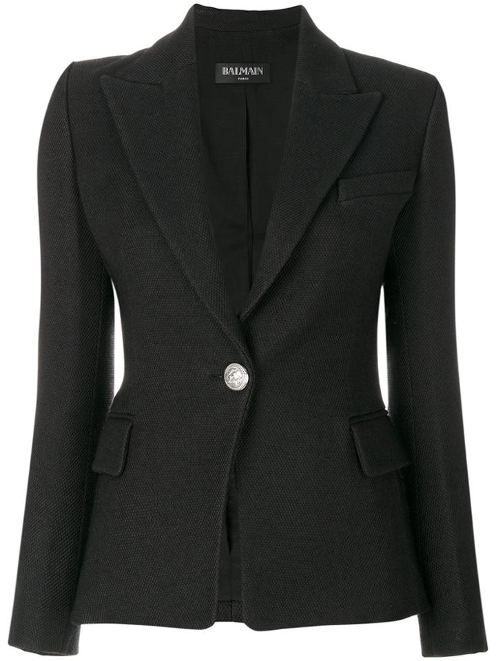 Balmain Single Button Jacket - Black