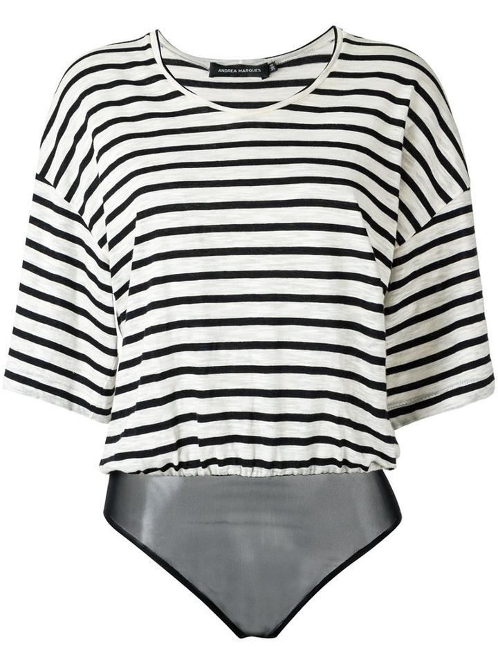 Andrea Marques Striped Body, Women's, Size: 36, White, Cotton
