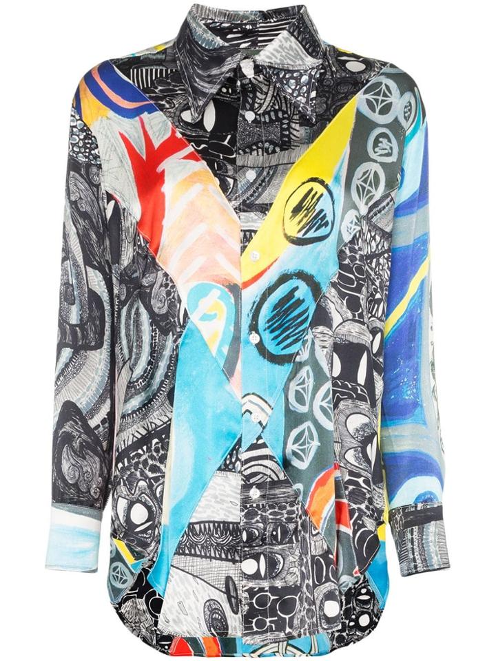 Charles Jeffrey Loverboy Printed Silk Shirt - Multicolour