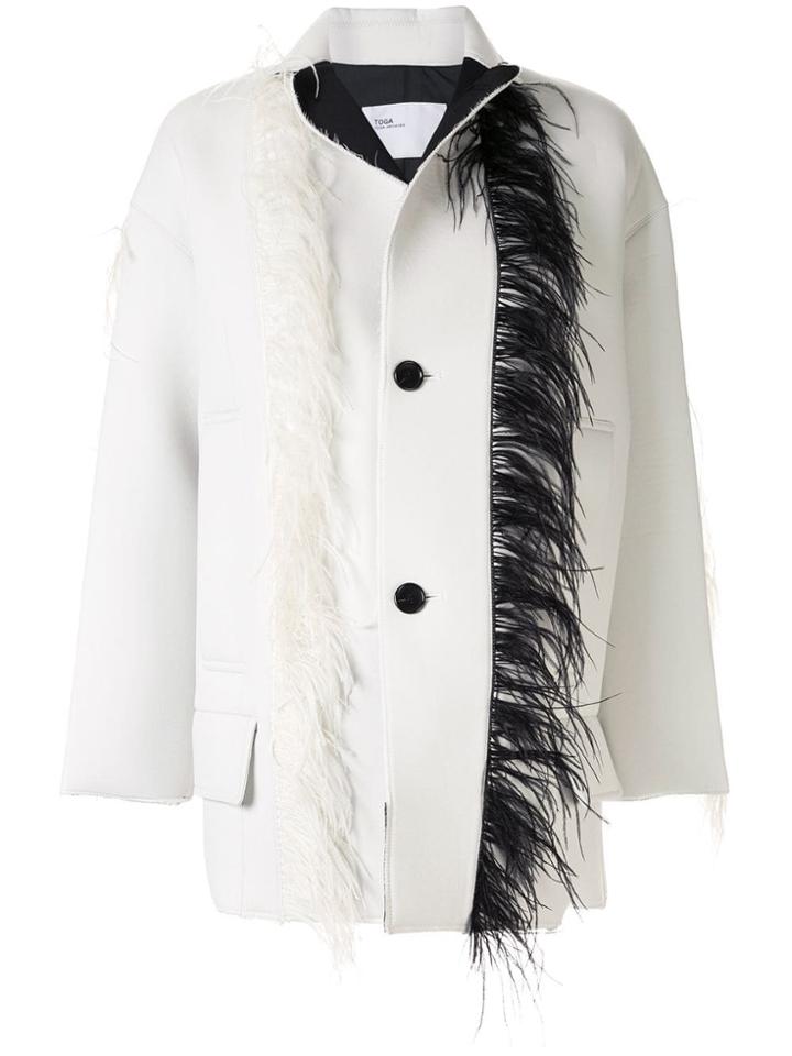 Toga Feather Trim Jacket - White