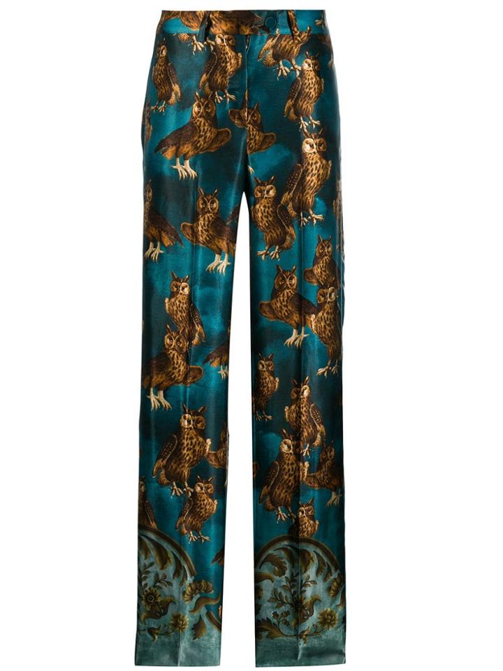 F.r.s For Restless Sleepers Owl Print Trousers - Blue