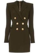 Balmain Crêpe Mini Blazer Dress - Green