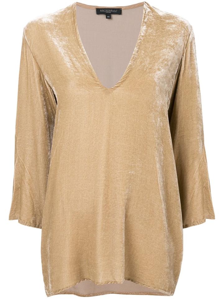 Antonelli V Neck Blouse - Neutrals