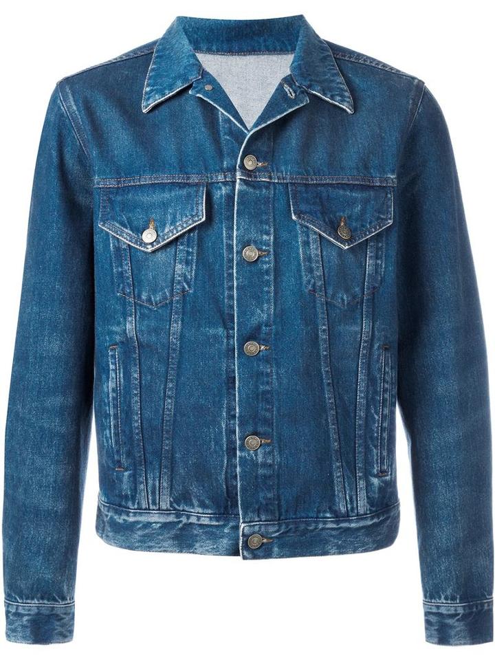 Gucci L'aveugle Par Amour Snake Denim Jacket, Men's, Size: 46, Blue, Cotton