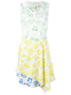 Ports 1961 Lip Print Dress, Women's, Size: 42, White, Cotton