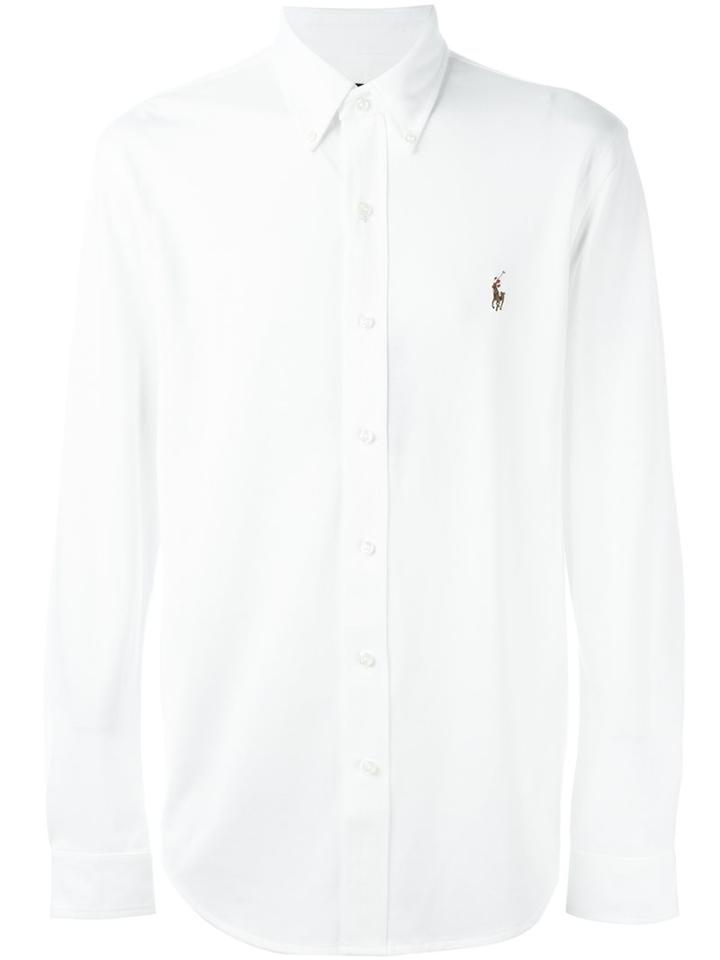 Polo Ralph Lauren Embroidered Logo Shirt, Men's, Size: Large, White, Cotton
