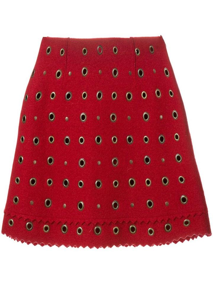 Moschino Pre-owned Eyelet Embellished Mini Skirt - Red