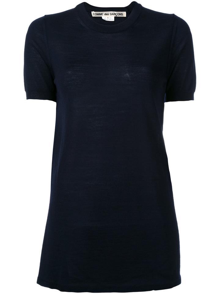 Comme Des Garçons Short Sleeve Jumper, Women's, Size: Small, Blue, Wool