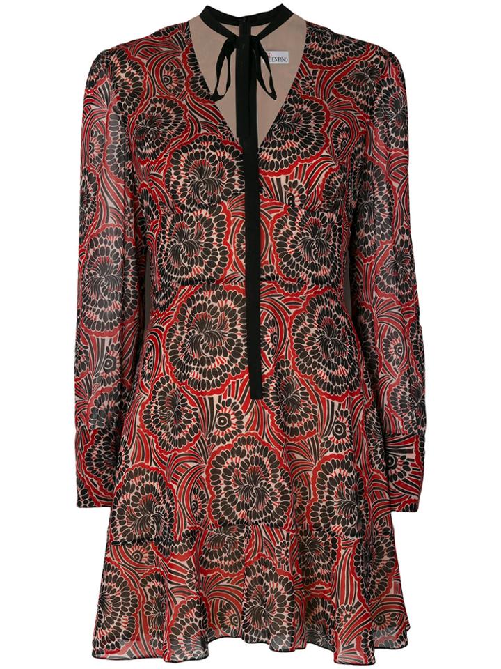 Red Valentino Psychedelic Print Dress - Black