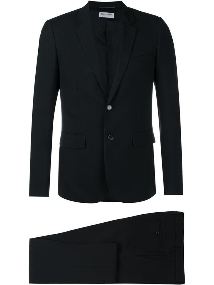 Saint Laurent Tailored Two-piece Suit, Men's, Size: 48, Black, Silk/wool