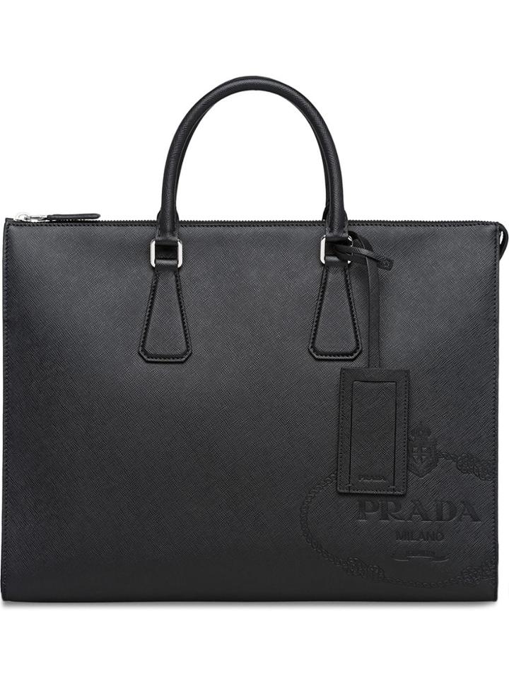 Prada Saffiano Leather Tote - Black