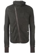 Rick Owens Hooded Leather Jacket - Grey