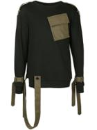 Consistence Trench Style Belted Sweatshirt - Black