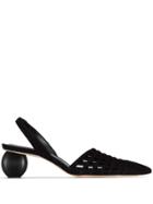 Cult Gaia Keri 50mm Woven-style Pumps - Black