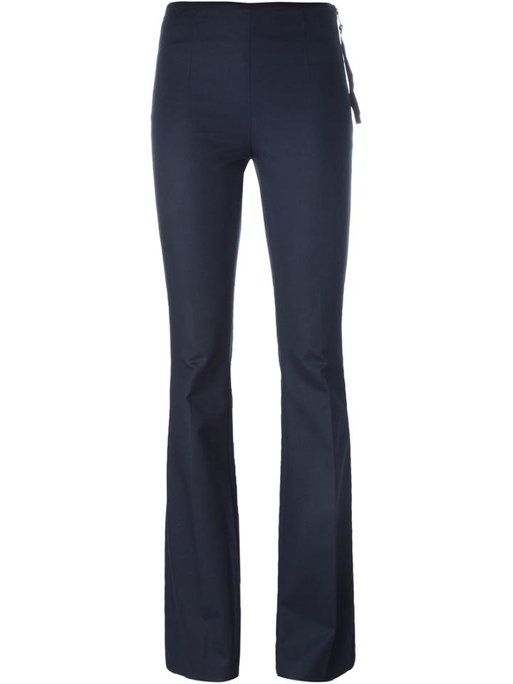 Moncler Bell Bottom Trousers, Women's, Size: 40, Blue, Cotton/spandex/elastane