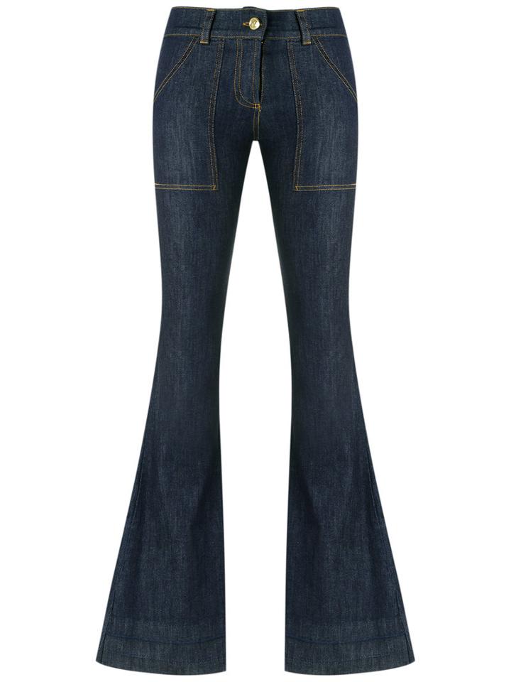 Andrea Bogosian Flared Denim Pants, Women's, Size: G, Blue, Cotton/spandex/elastane